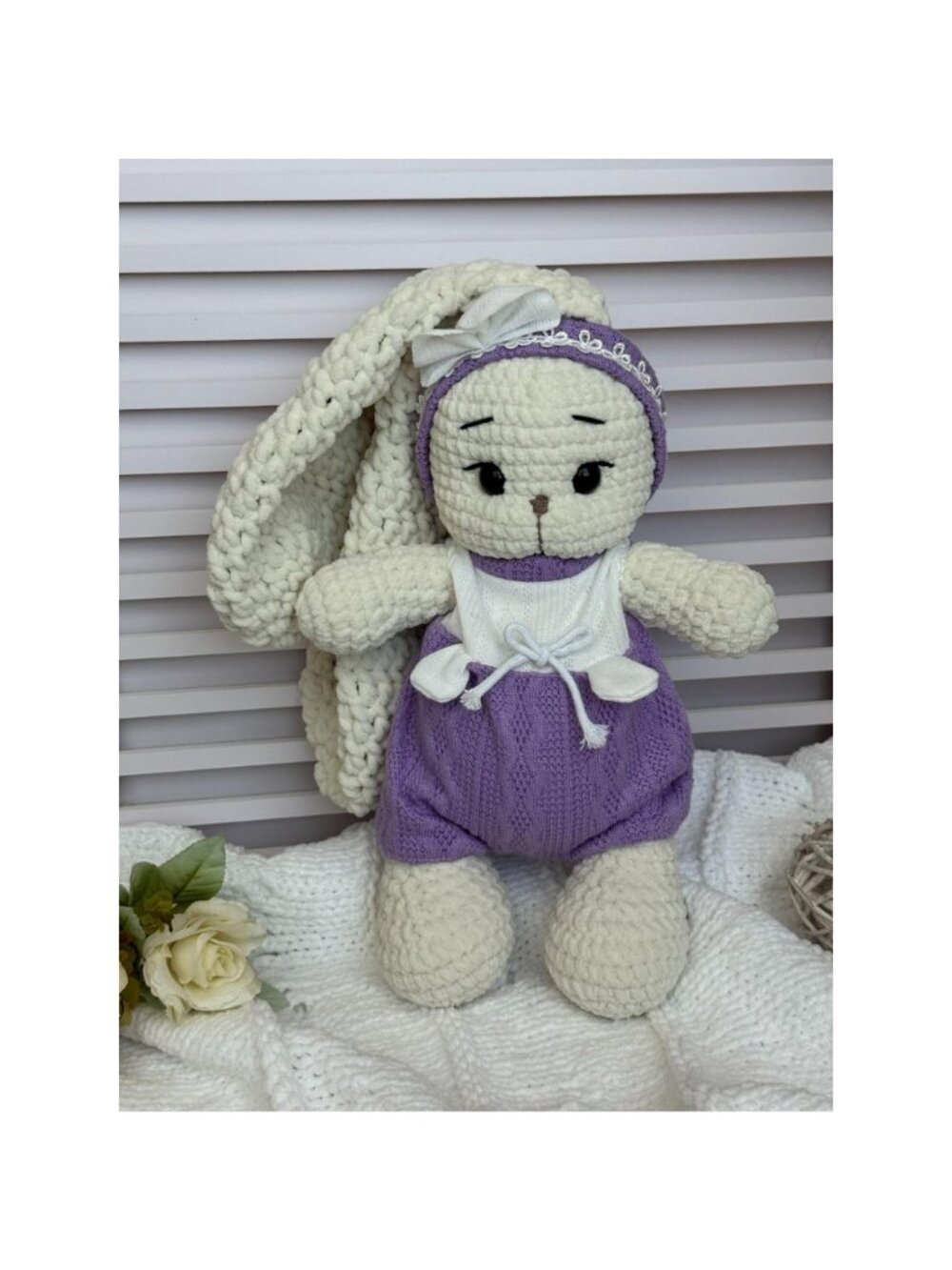 Handmade Crochet Bunny Plushie, Amigurumi Rabbit Toy, Stuffed Bunny, Plush Toys - Picture 6 of 6